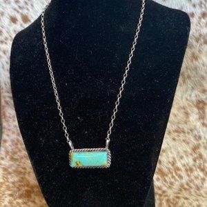 Kingman Navajo Turquoise Sterling Silver Necklace